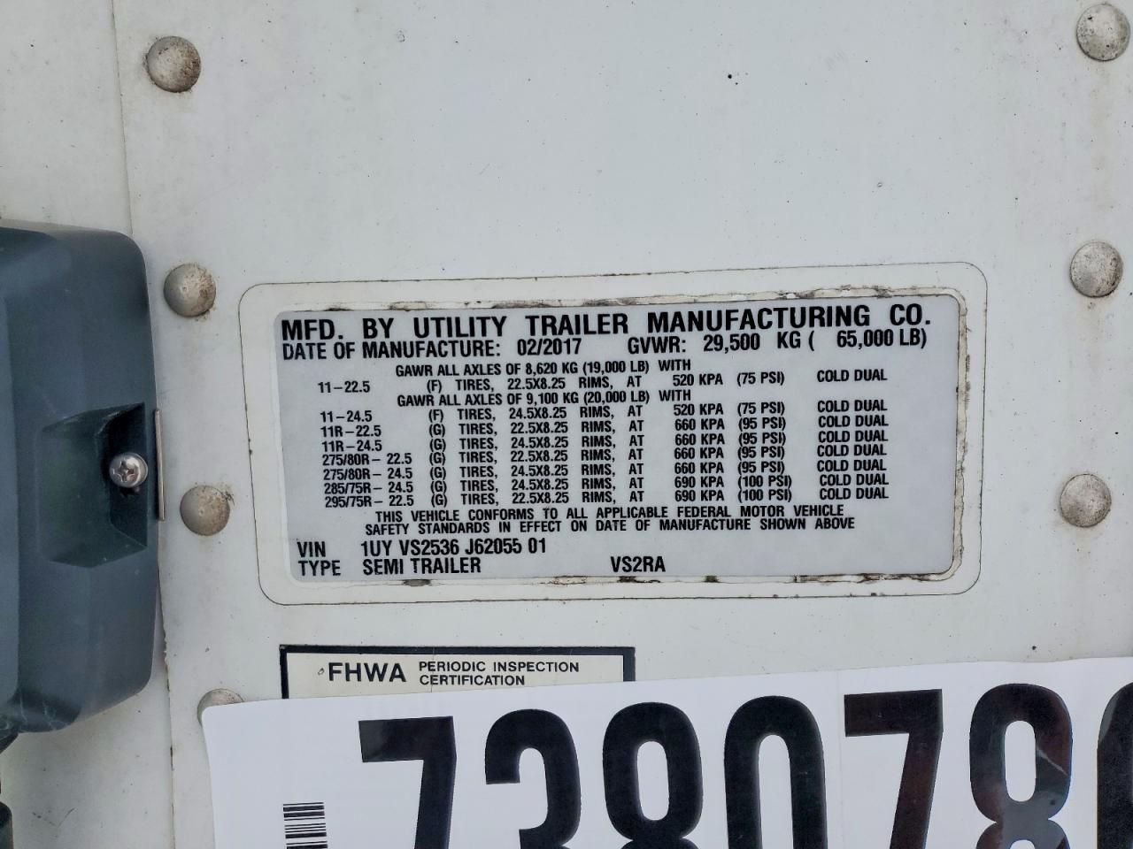2018 Utility VS2RA Refrigerated Van Trailer