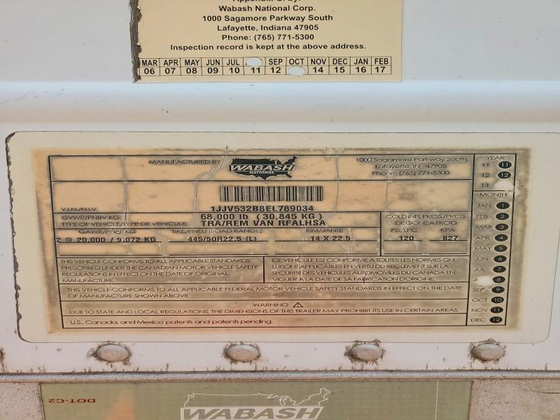 2014 Wabash Rfalhsa Refrigerated Van Trailer