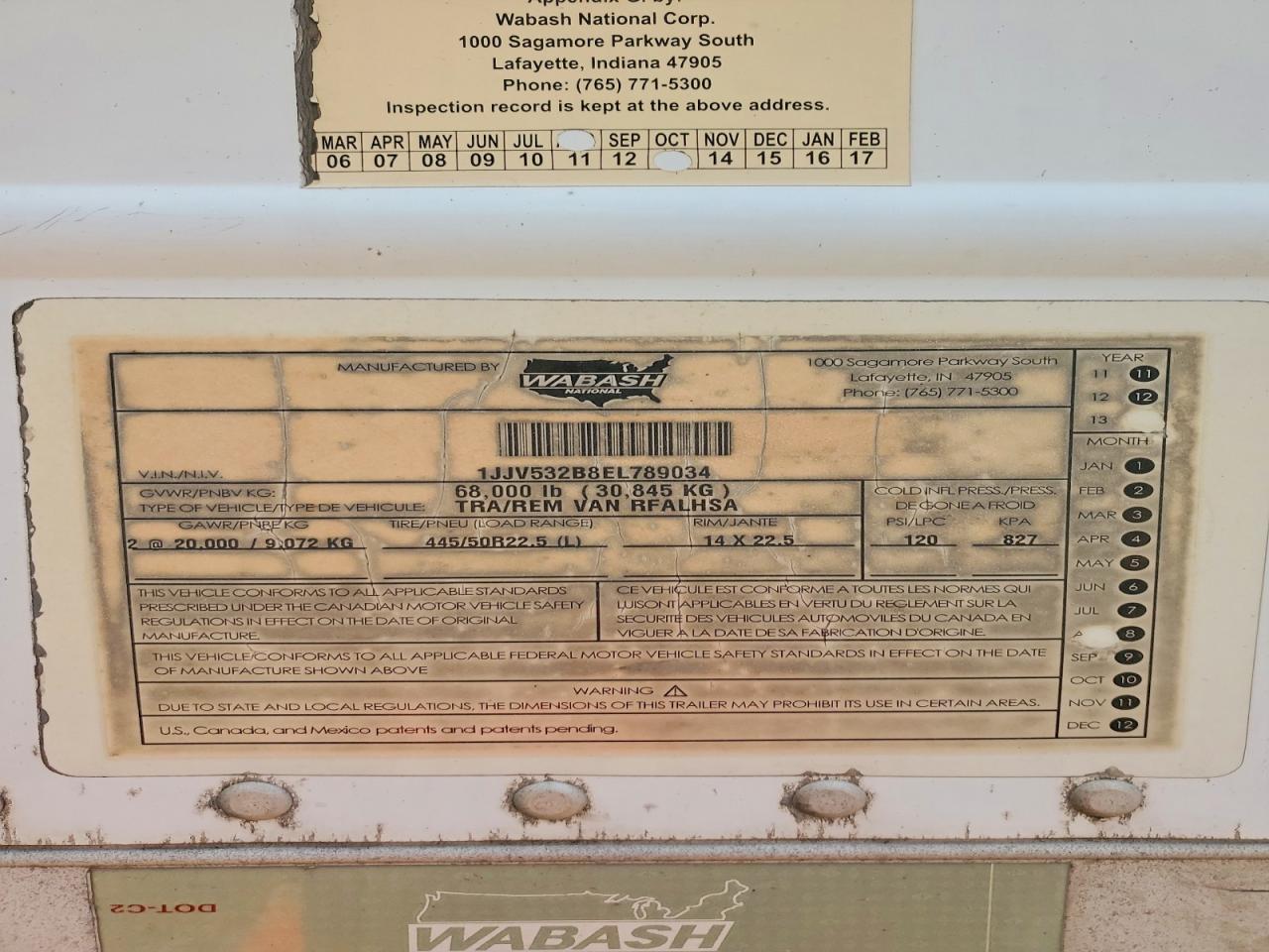 2014 Wabash Rfalhsa Refrigerated Van Trailer