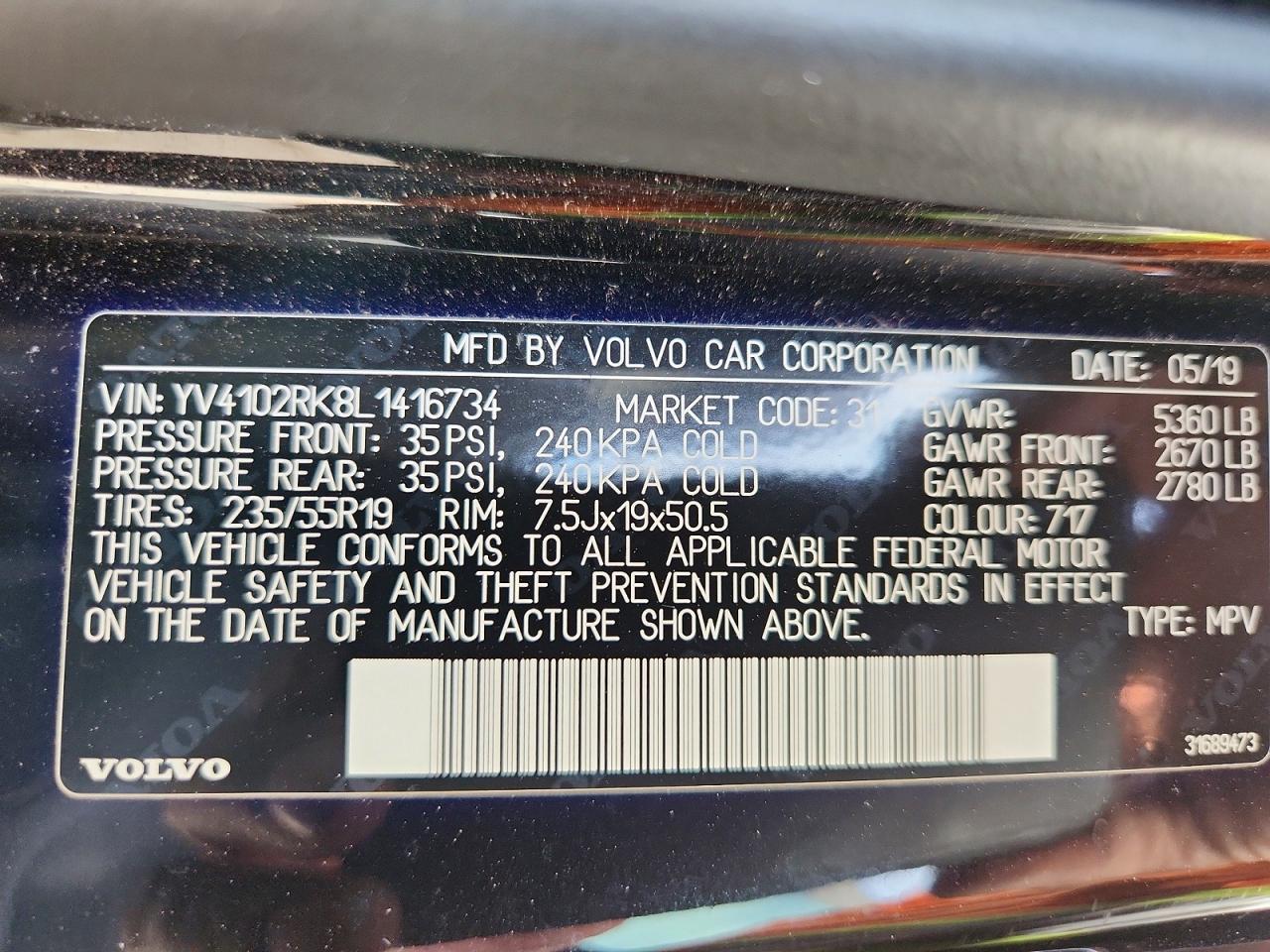 2020 Volvo Xc60 T5 Momentum