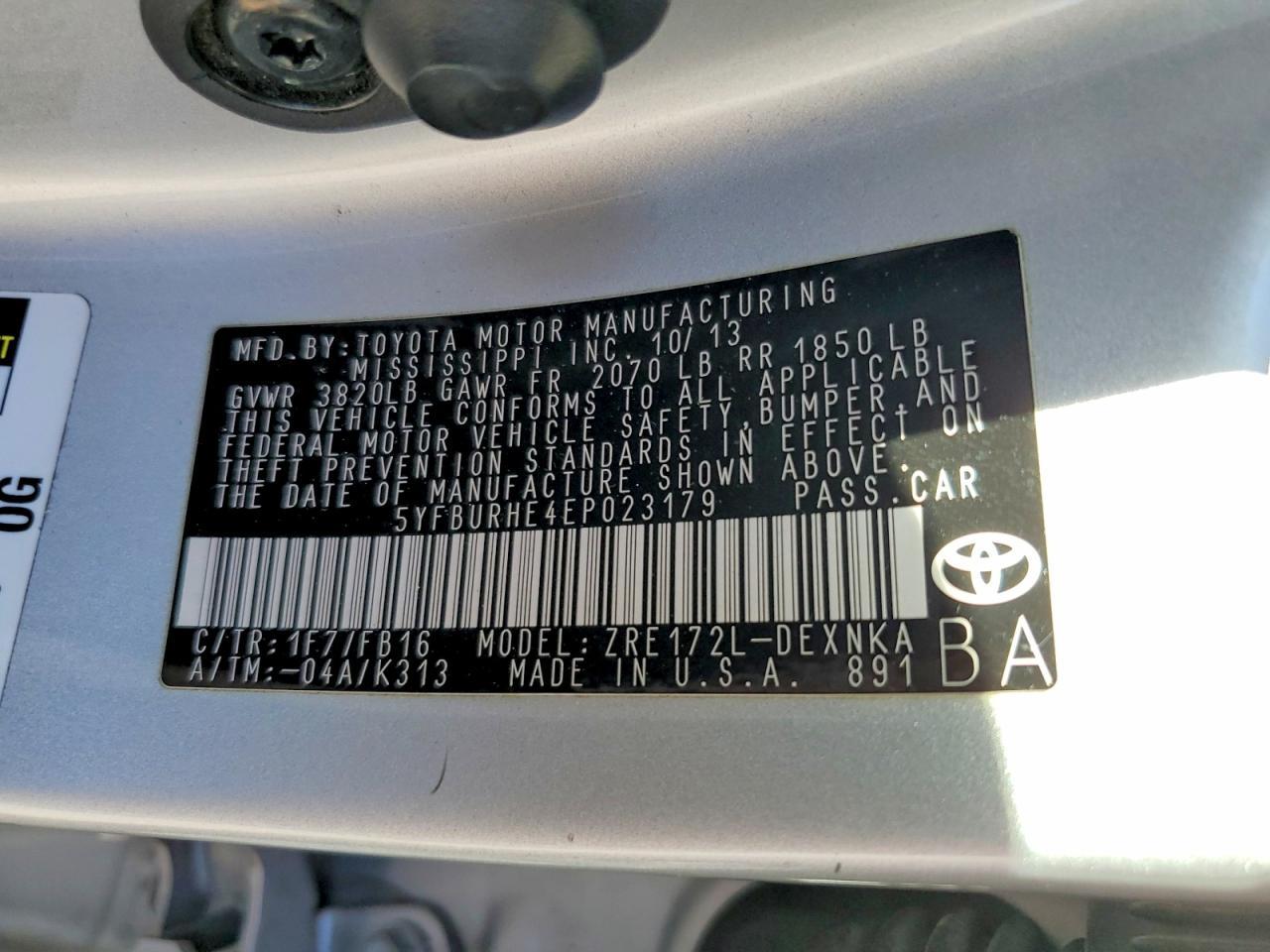 2014 Toyota Corolla l