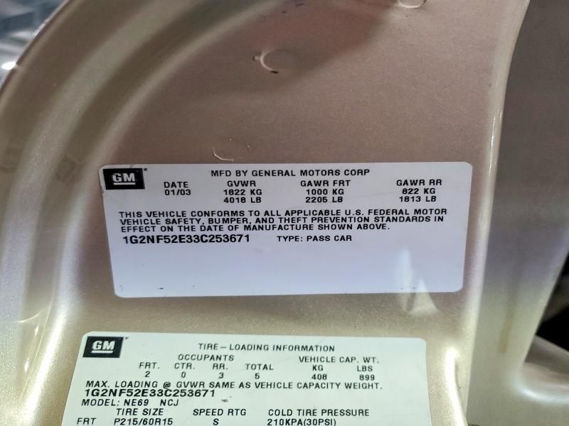 2003 Pontiac Grand am SE1