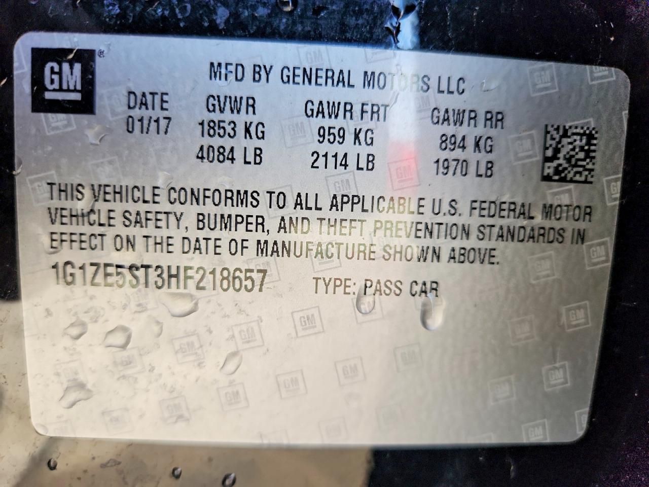 2017 Chevrolet Malibu lt