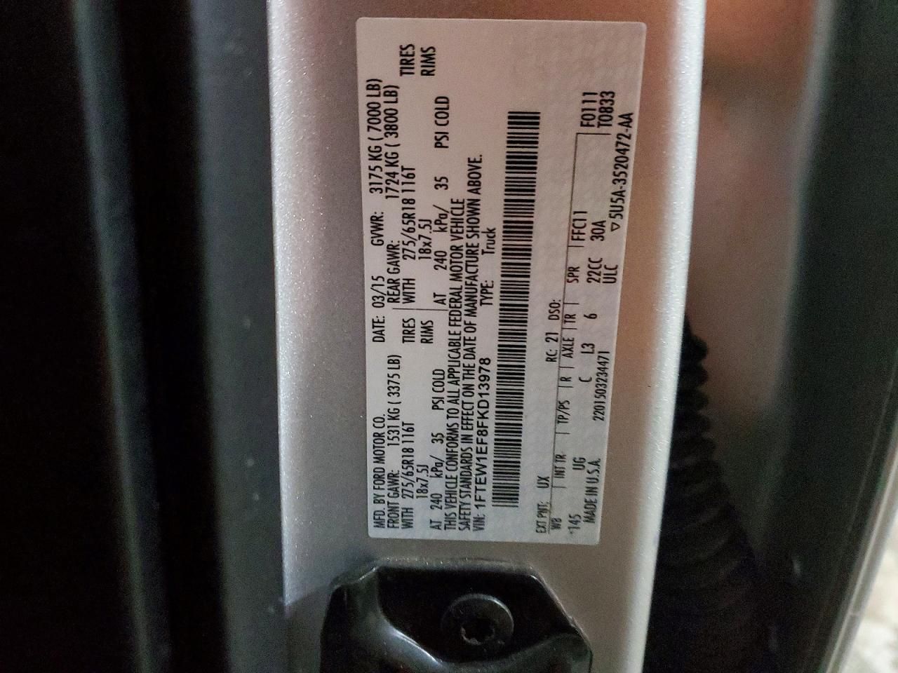 2015 Ford F150 Supercrew