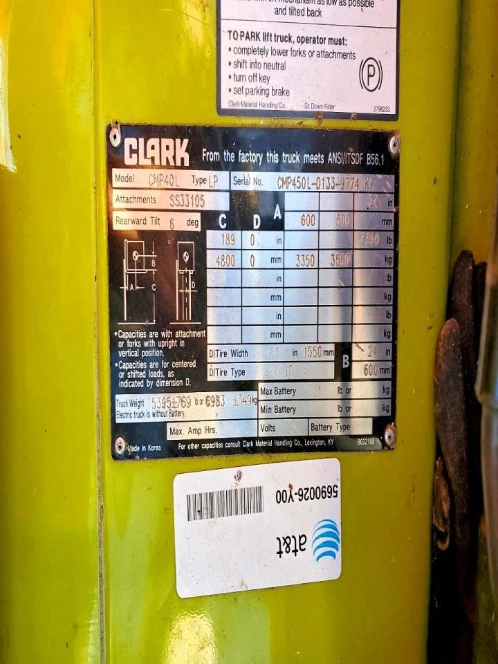 1999 Clark CMP40L Forklift
