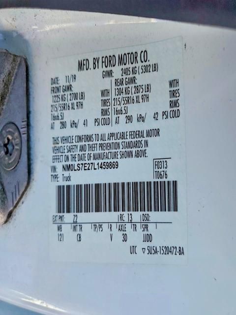 2020 Ford Transit Connect Utility / Service van