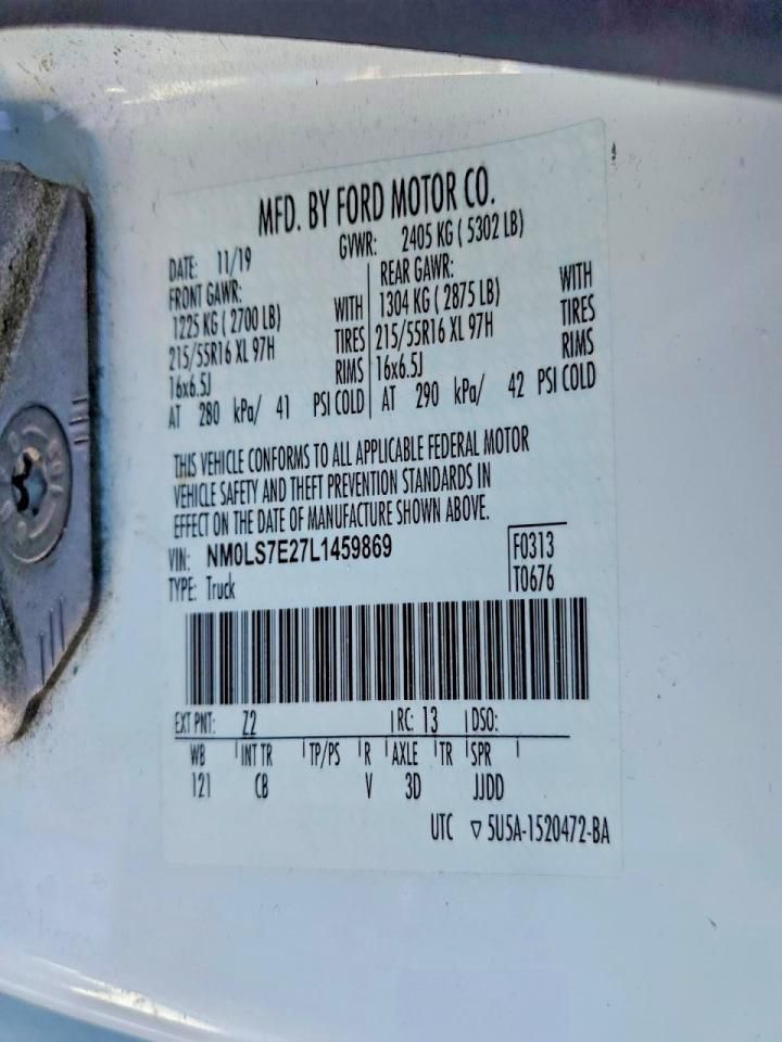 2020 Ford Transit Connect Utility / Service Van