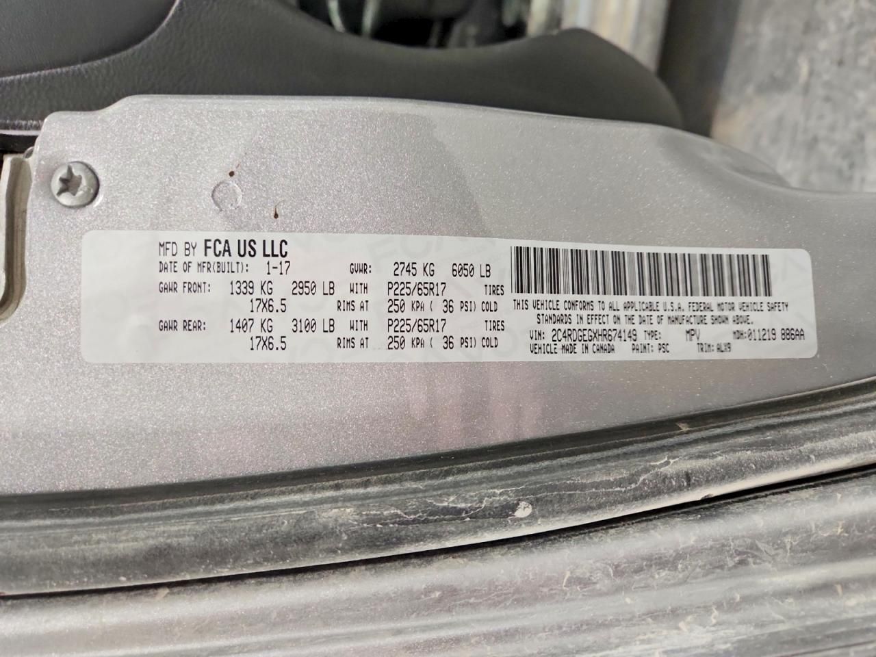 2017 Dodge Grand Caravan gt