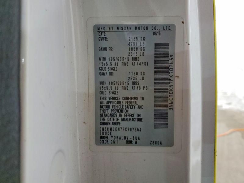 2015 Nissan Nv200 2.5s