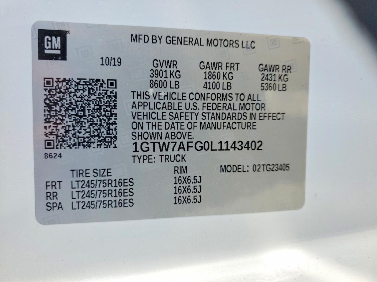 2020 GMC Savana G2500