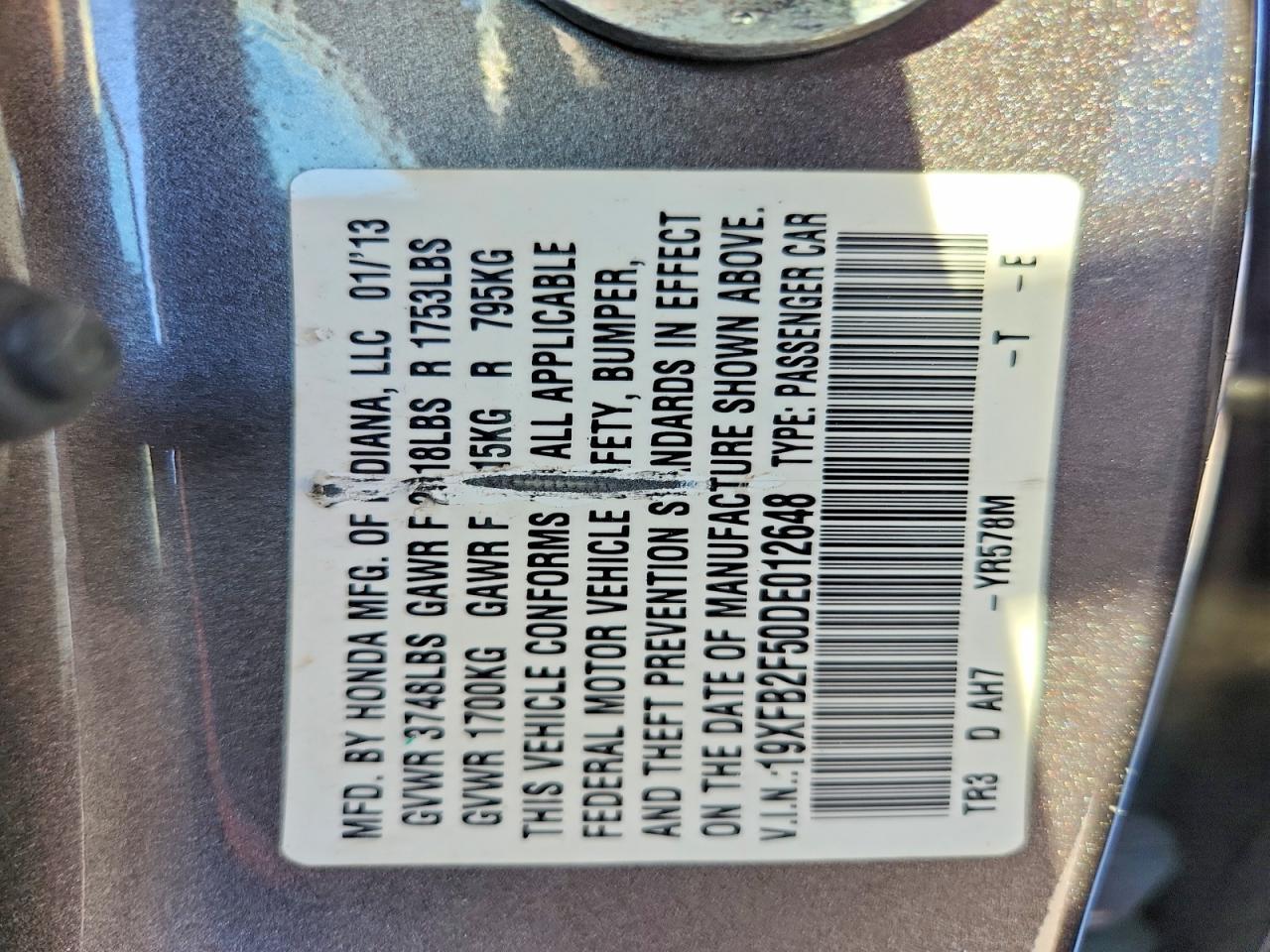 2013 Honda Civic lx