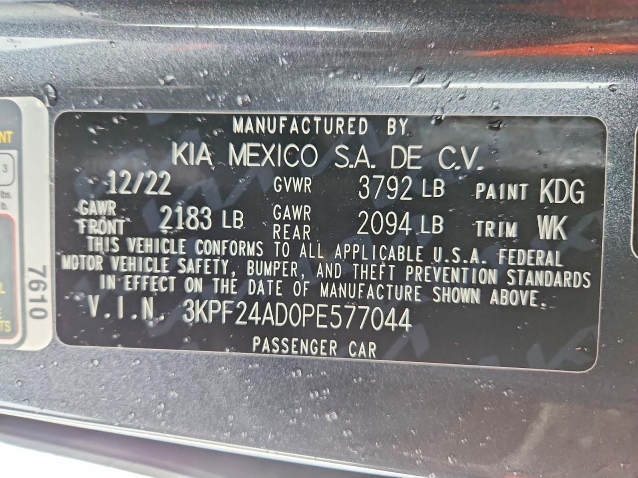 2023 KIA Forte lx