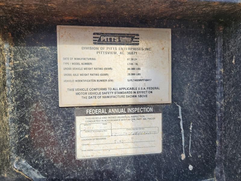 2024 Pitts LT40-8L LOG Trailer