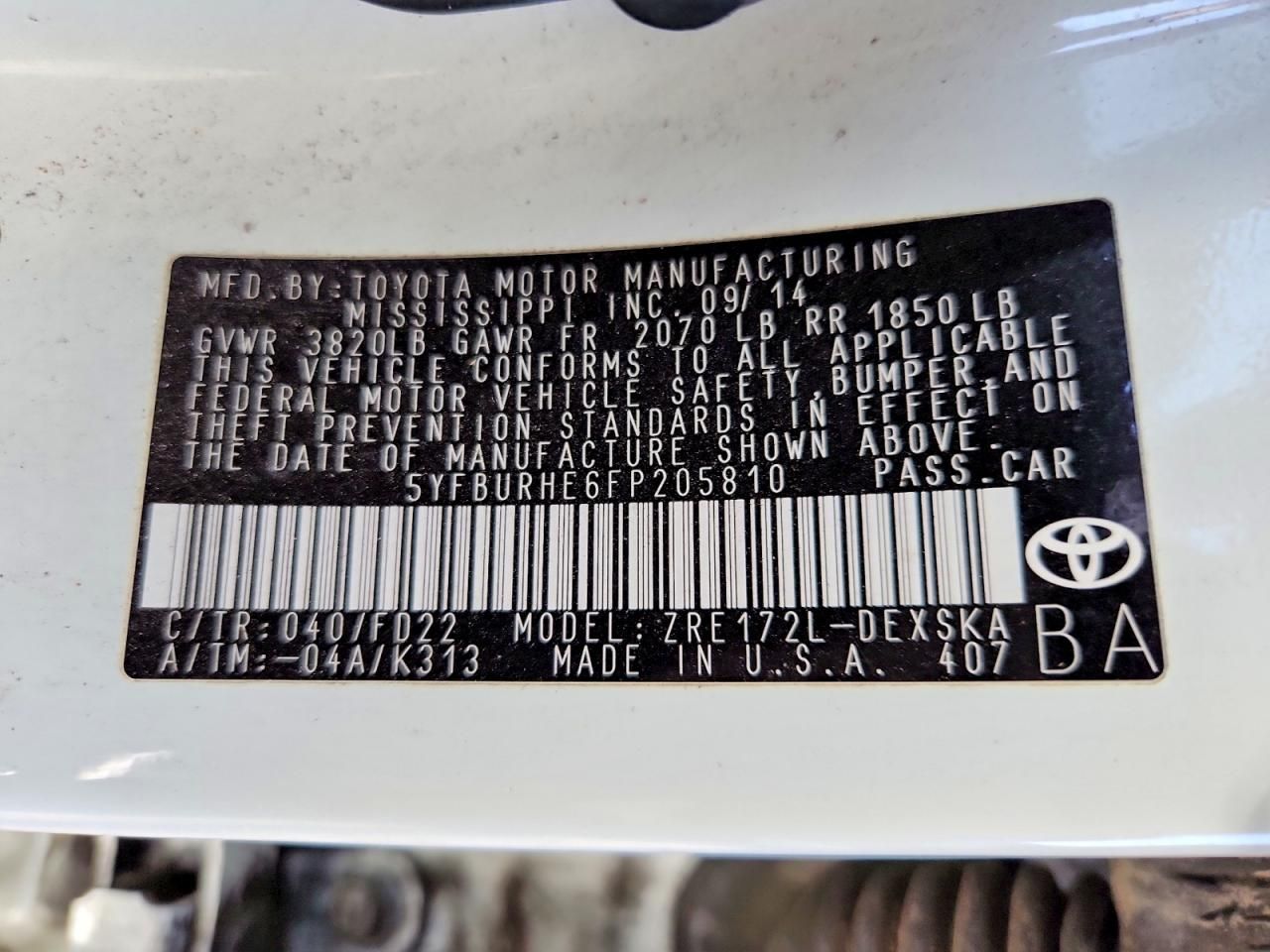 2015 Toyota Corolla s Plus