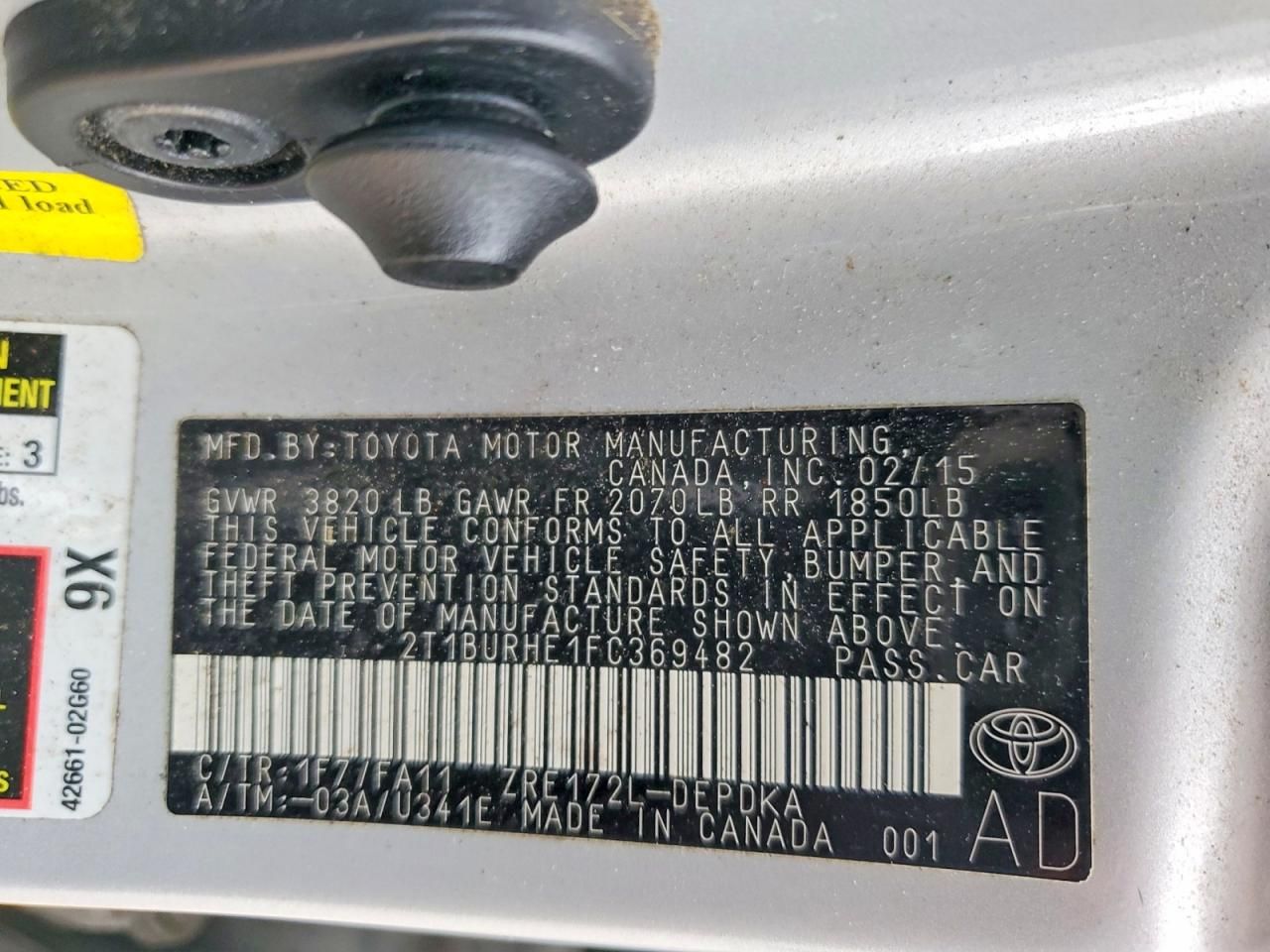 2015 Toyota Corolla l