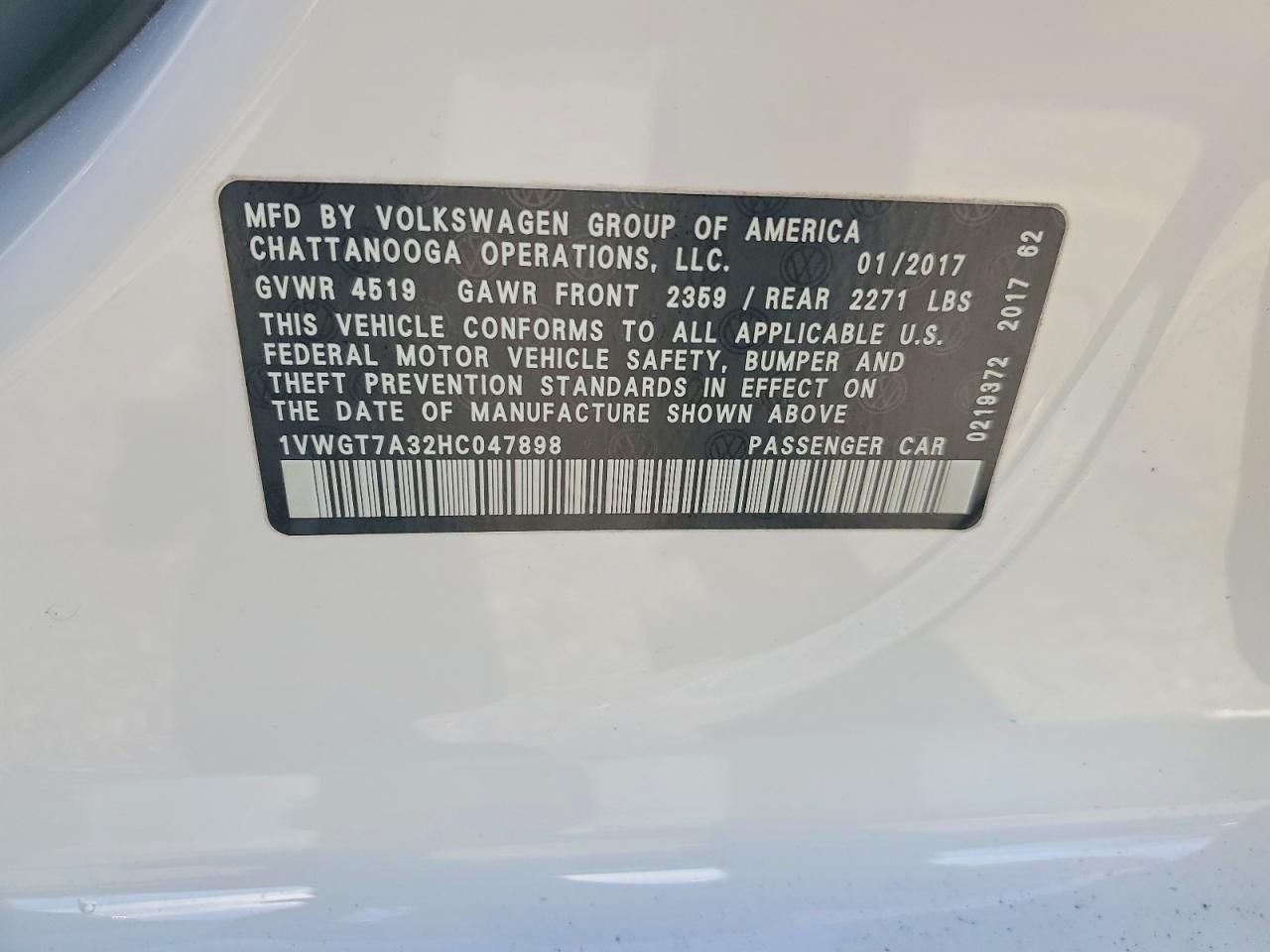 2017 Volkswagen Passat se