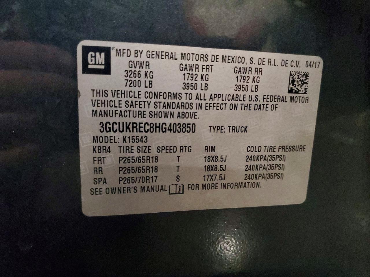 2017 Chevrolet Silverado K1500 lt