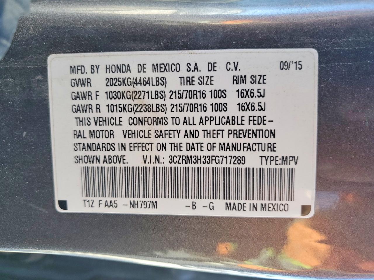 2015 Honda Cr-v lx