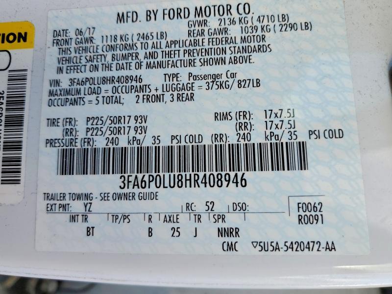 2017 Ford Fusion se Hybrid