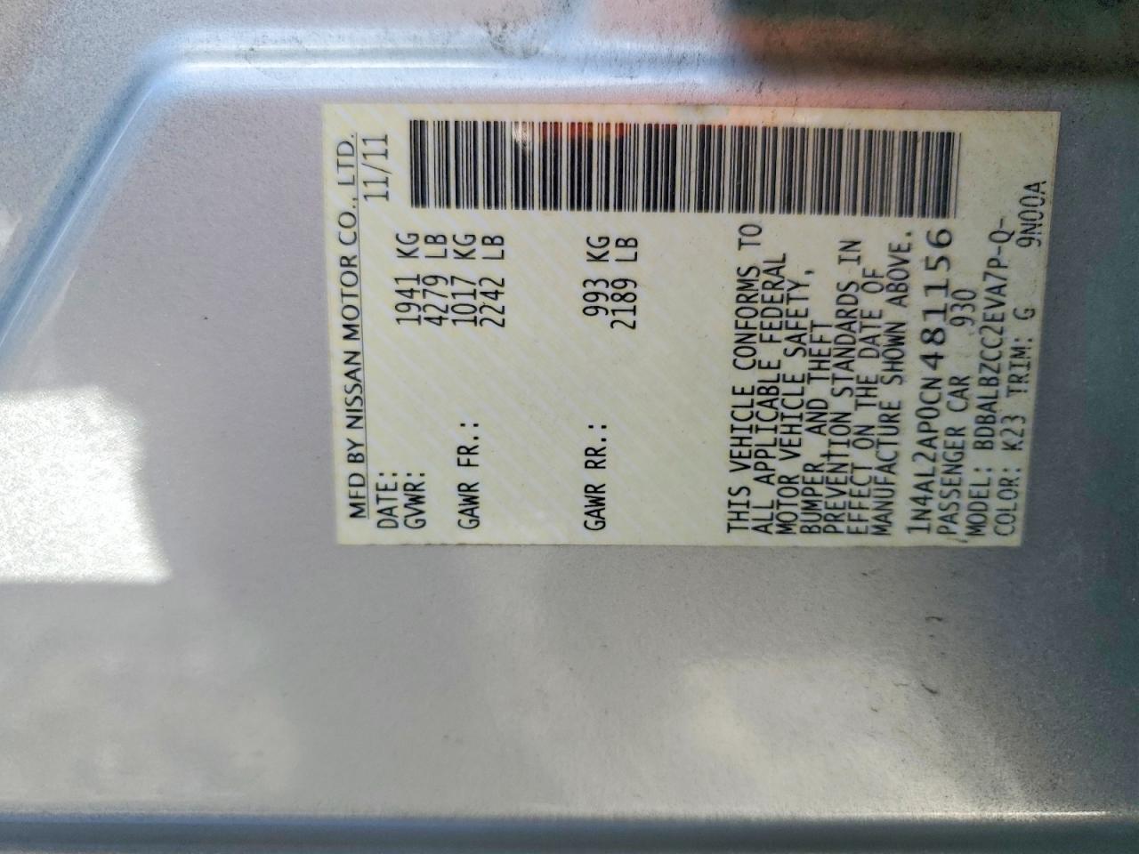 2012 Nissan Altima Base