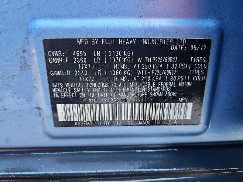 2012 Subaru Outback 3.6r Limited