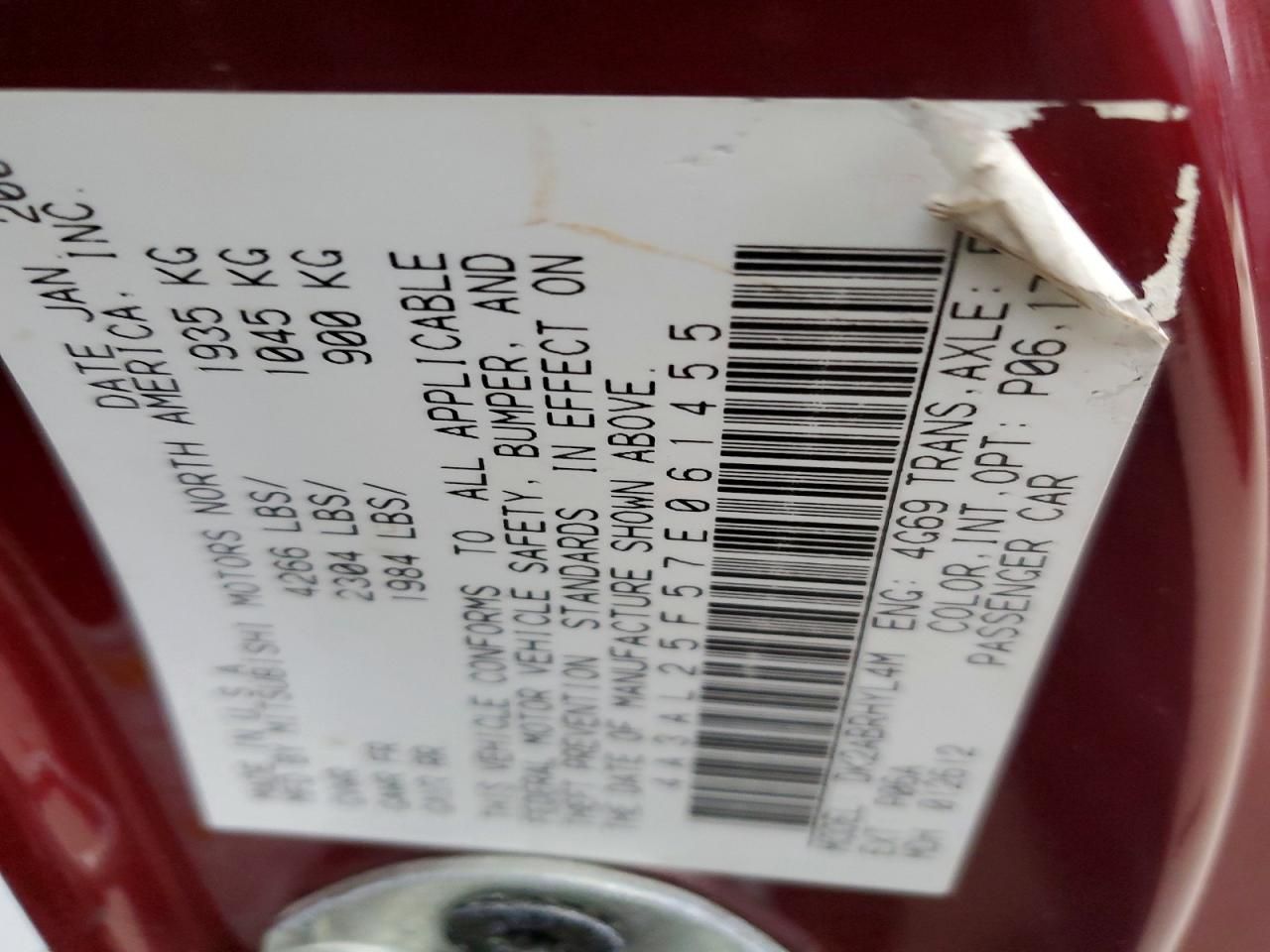 2007 Mitsubishi Eclipse Spyder gs