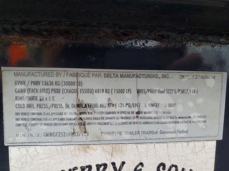 2015 Gooseneck Hitch Trailer