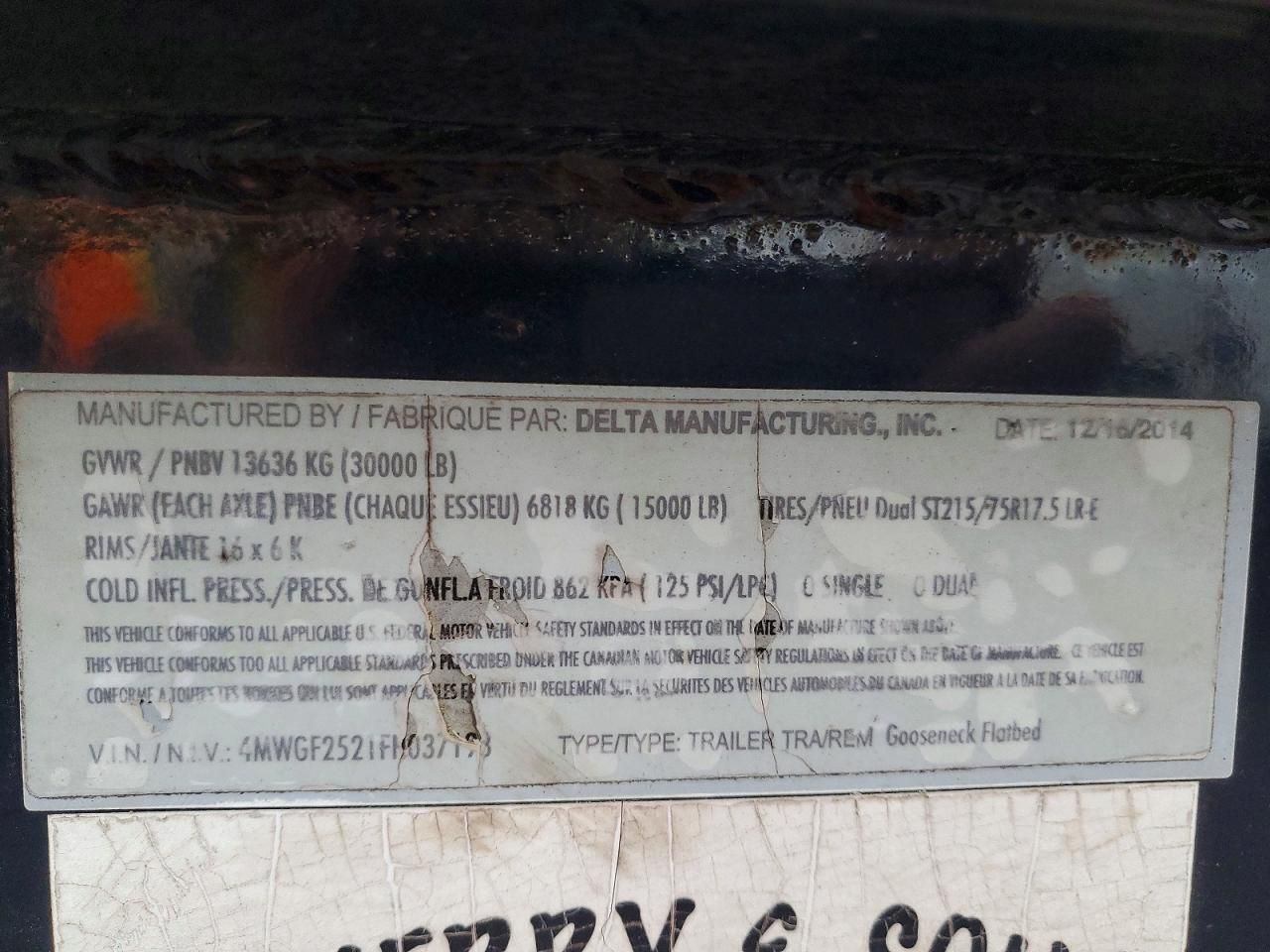 2015 Gooseneck Hitch Trailer