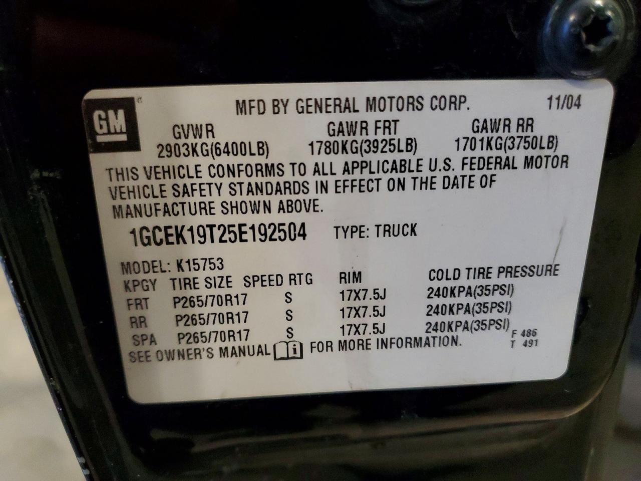 2005 Chevrolet Silverado K1500