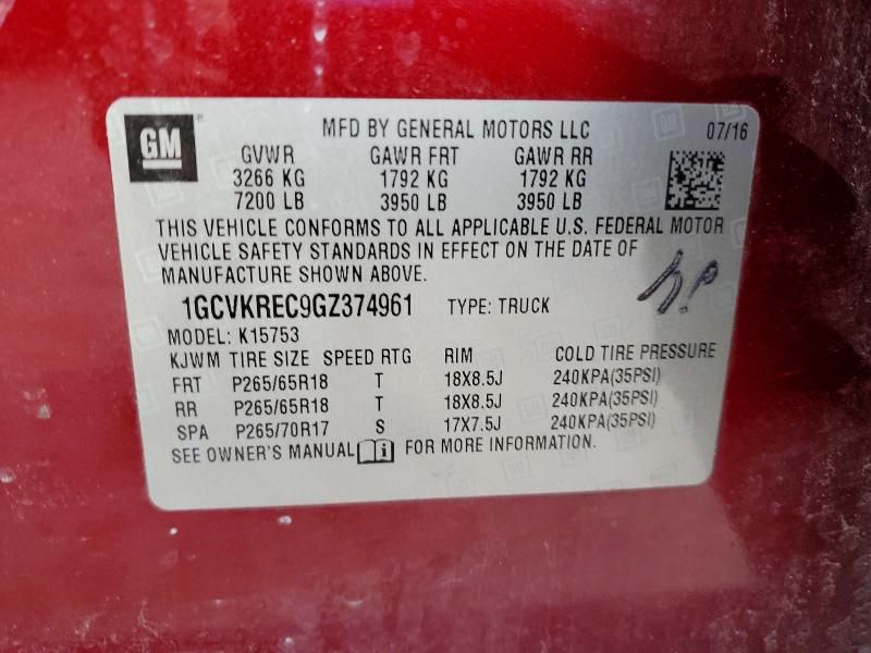 2016 Chevrolet Silverado K1500 lt