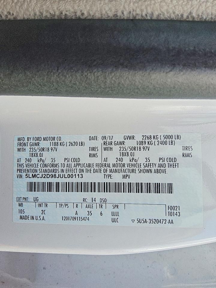 2018 Lincoln Mkc Select