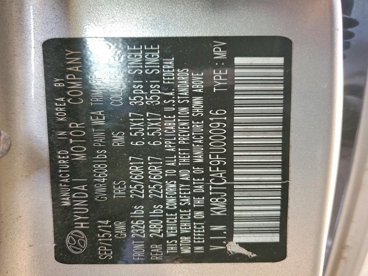 2015 Hyundai Tucson gls