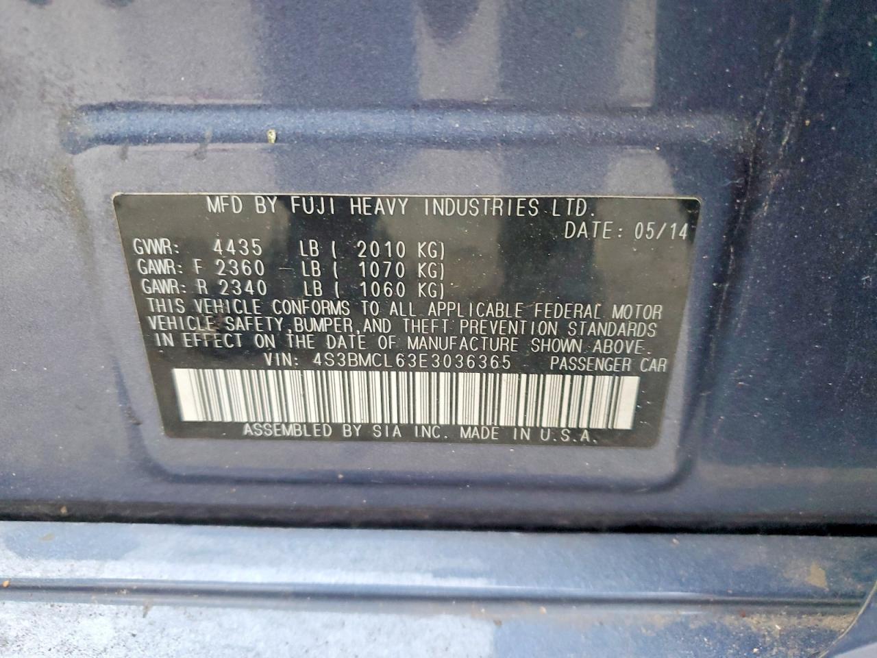 2014 Subaru Legacy 2.5i Limited
