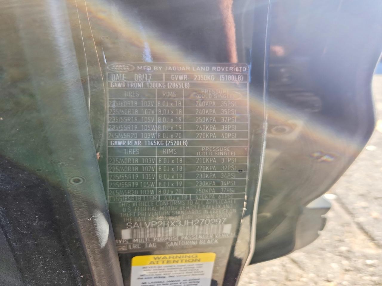 2018 Land Rover Range Rover Evoque se