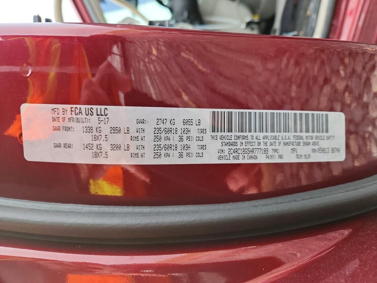 2017 Chrysler Pacifica Touring l