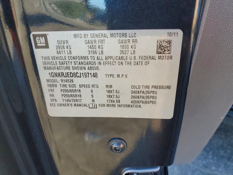 2012 Chevrolet Traverse lt