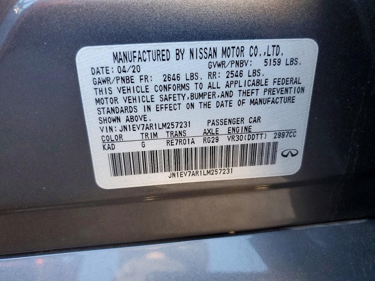 2020 Infiniti Q50 Pure