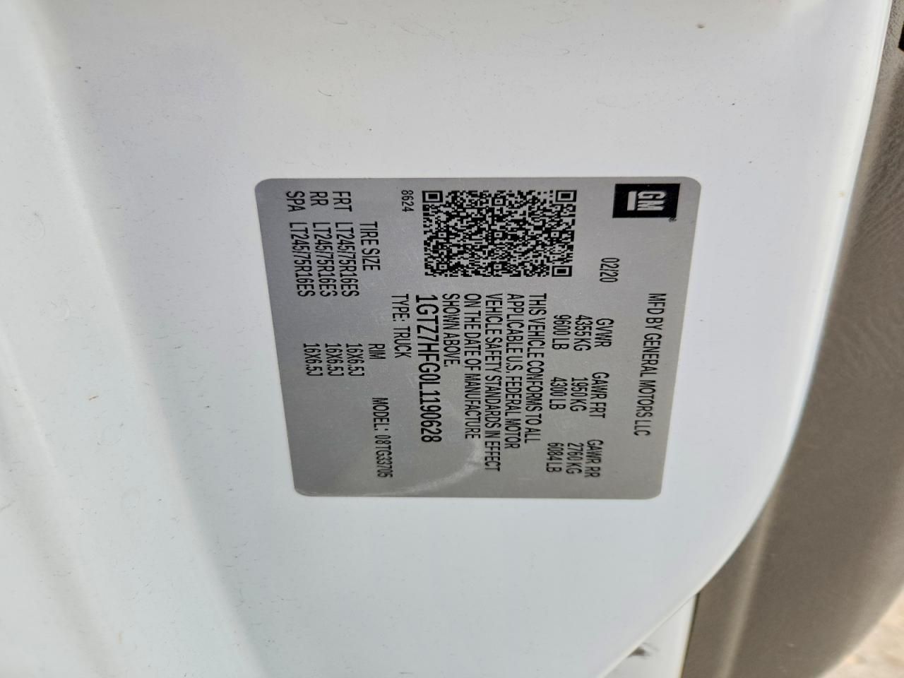 2020 GMC Savana G3500