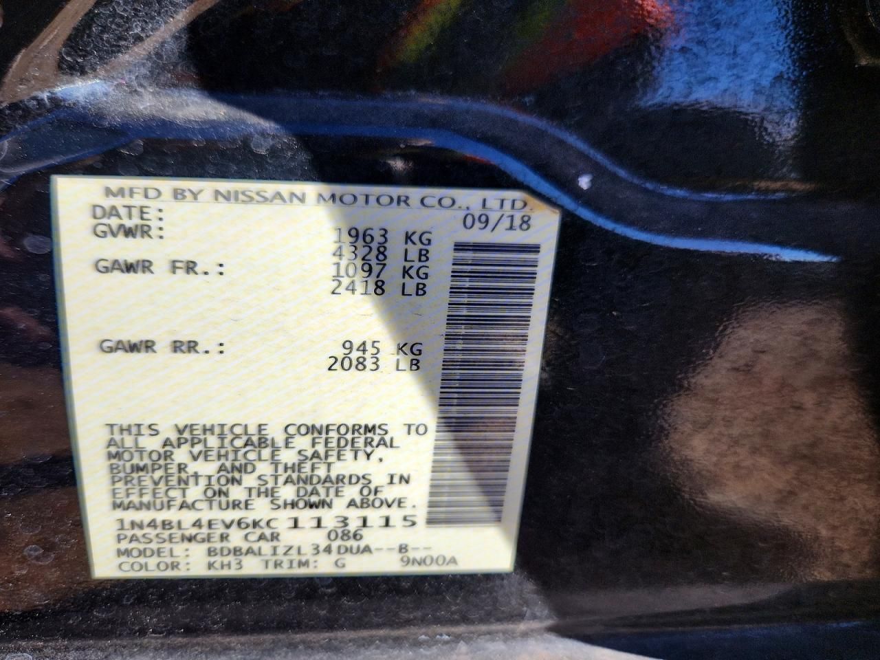 2019 Nissan Altima sl