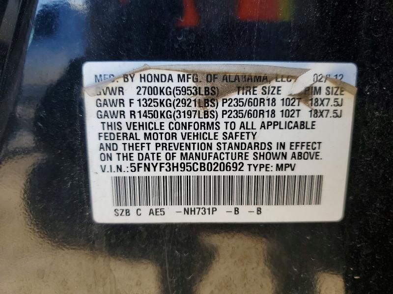 2012 Honda Pilot Touring