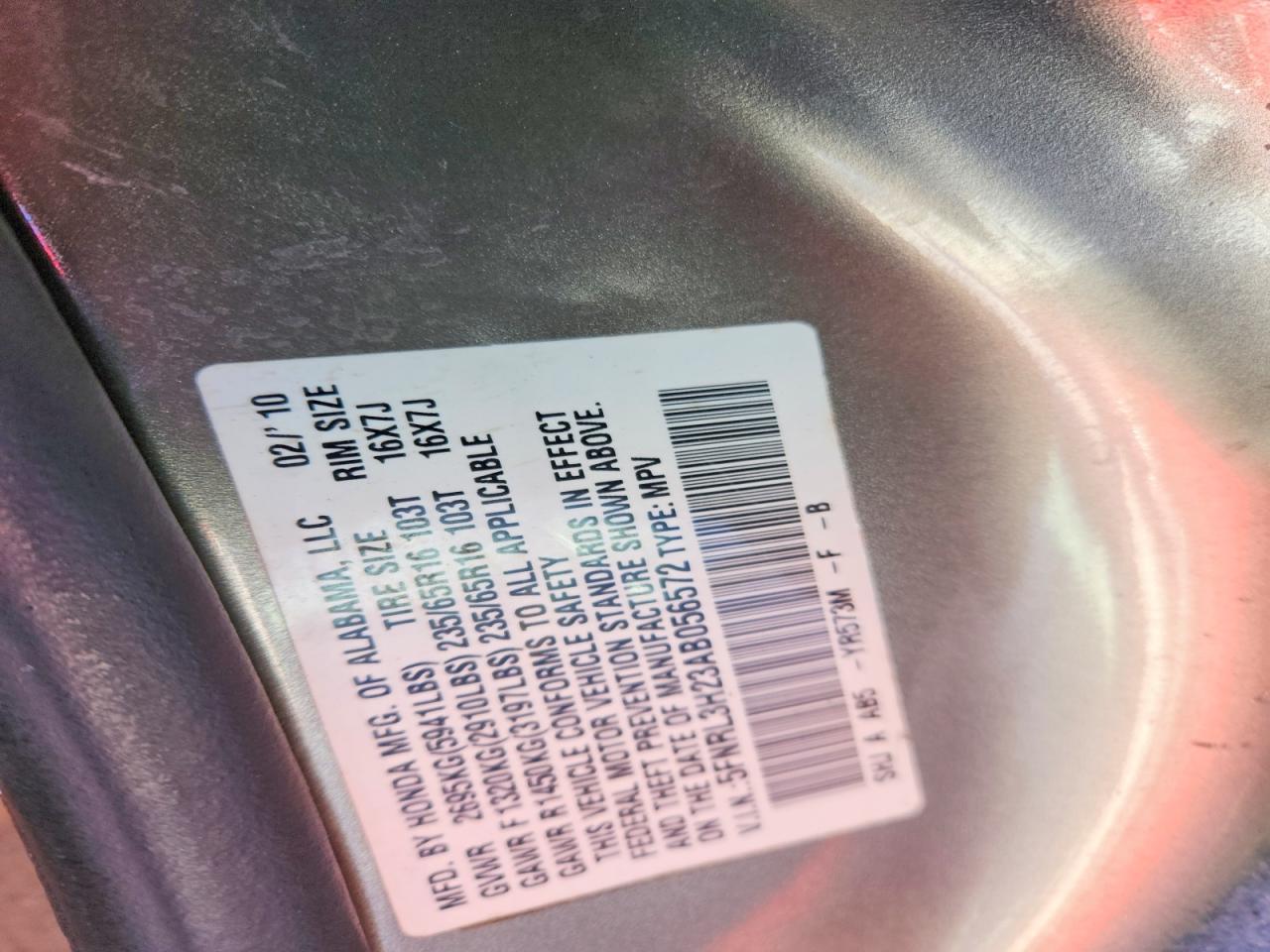 2010 Honda Odyssey lx