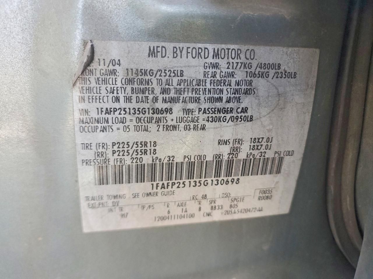 2005 Ford Five Hundred Limited