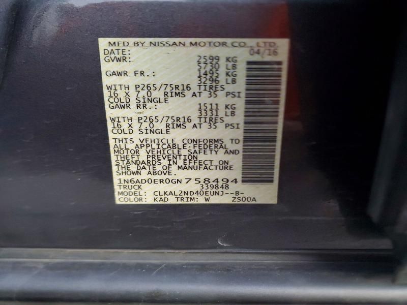 2016 Nissan Frontier s