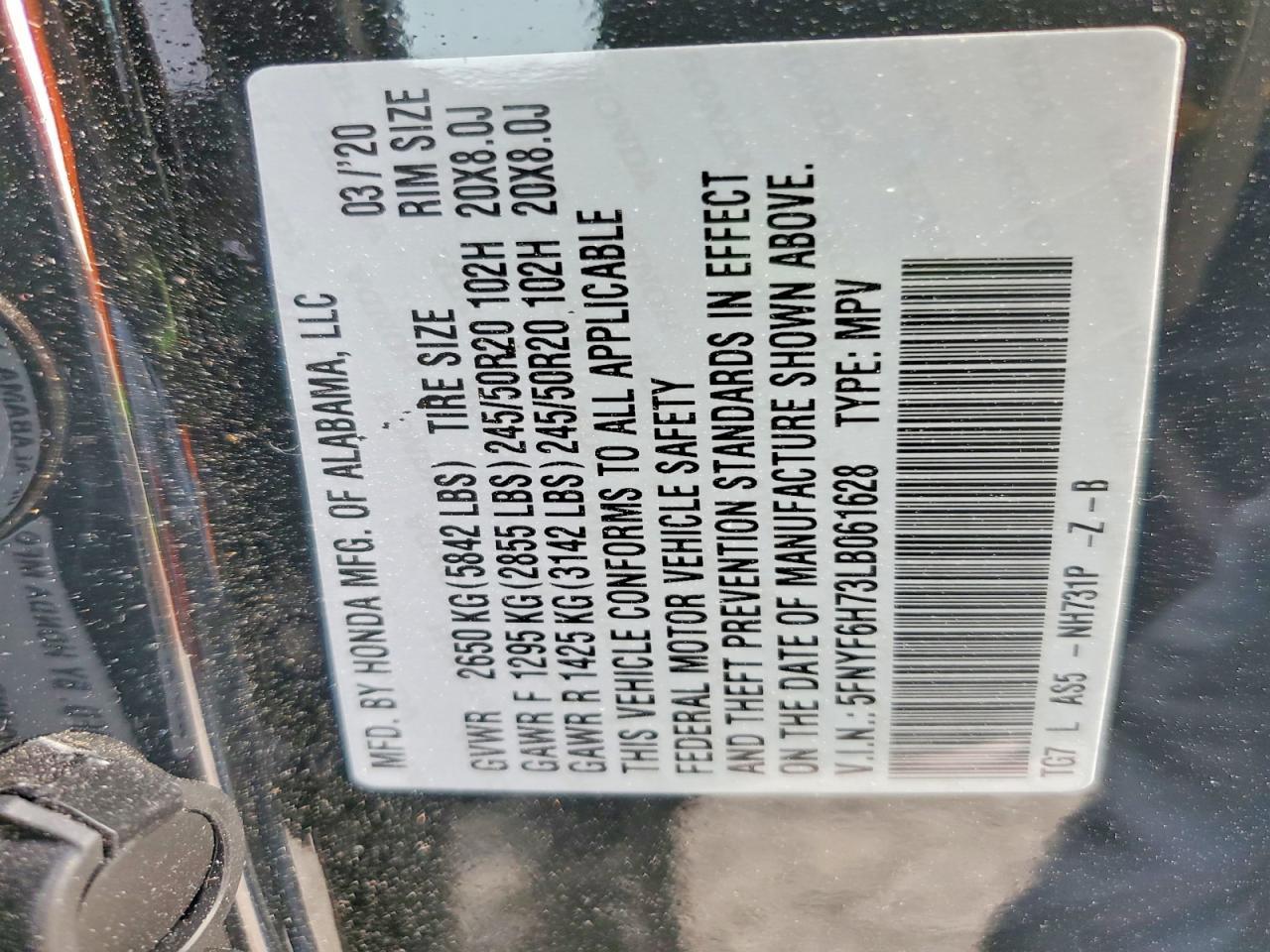 2020 Honda Pilot Black