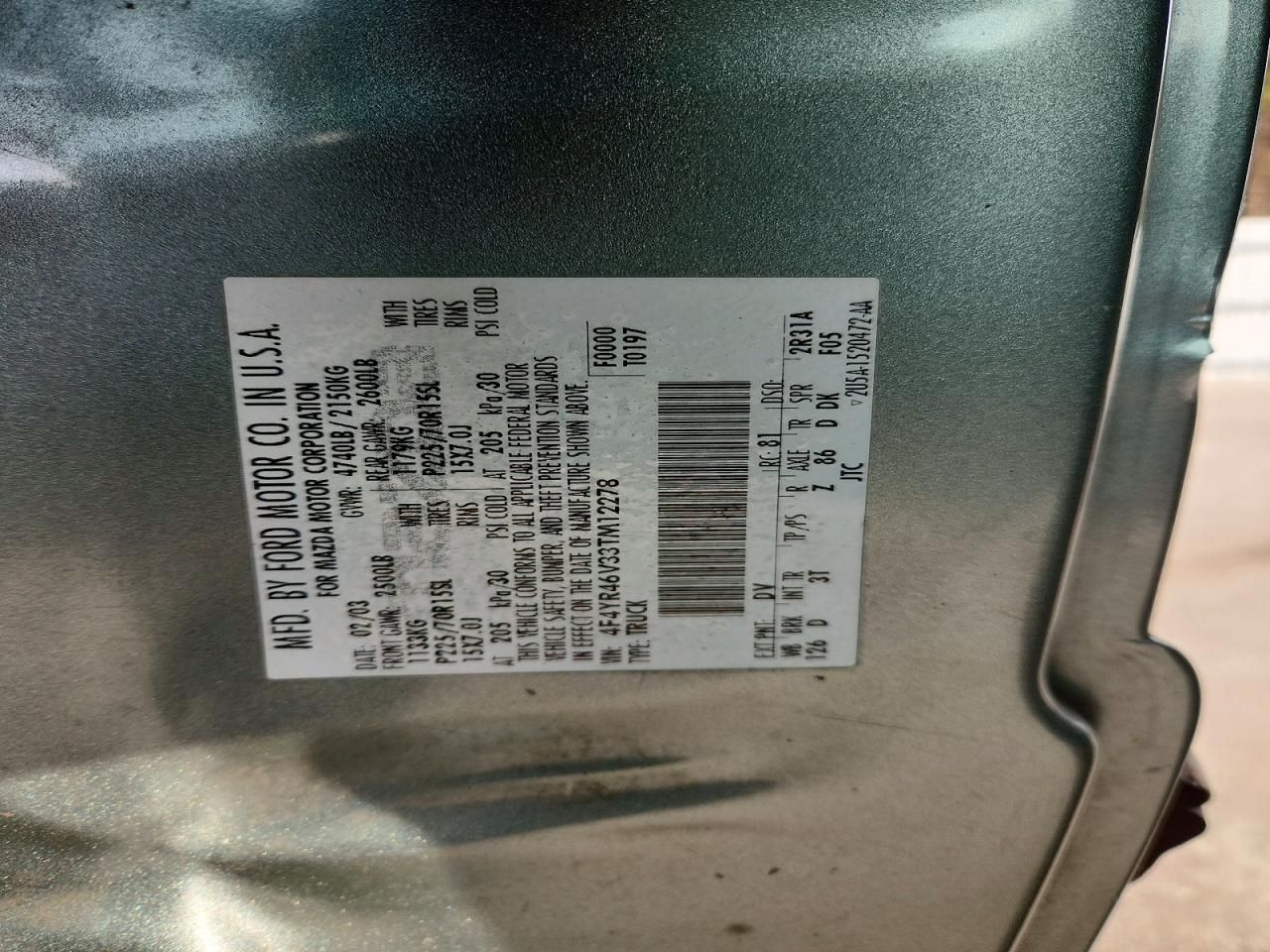 2003 Mazda B3000 cab Plus