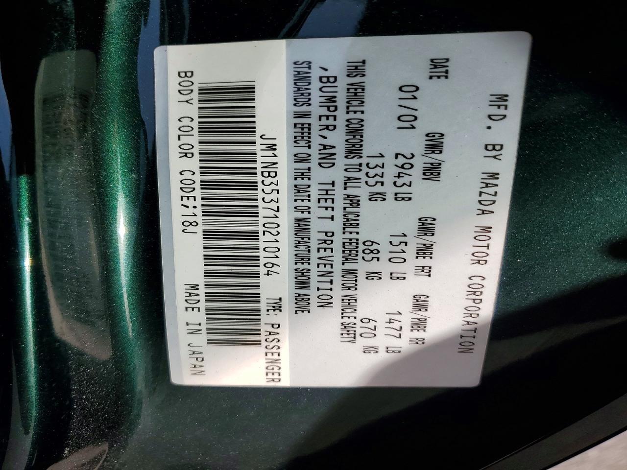 2001 Mazda Mx-5 Miata Base