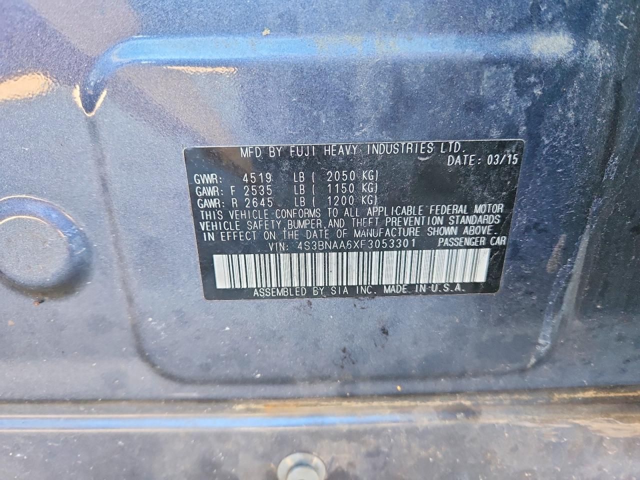 2015 Subaru Legacy 2.5i