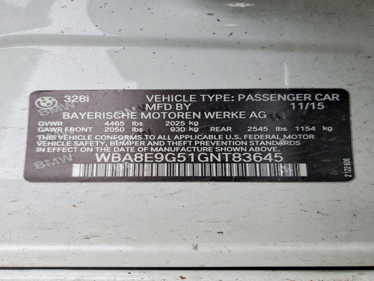 2016 BMW 328 i Sulev