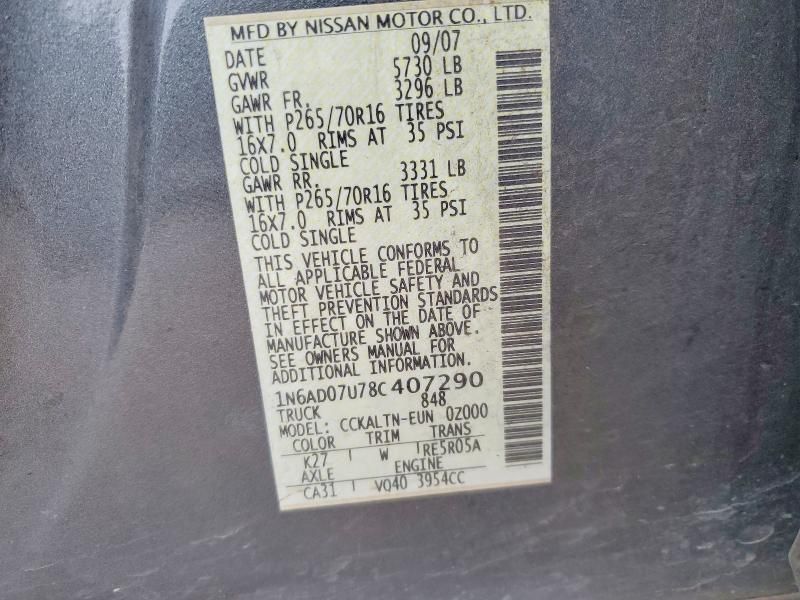 2008 Nissan Frontier Crew cab le