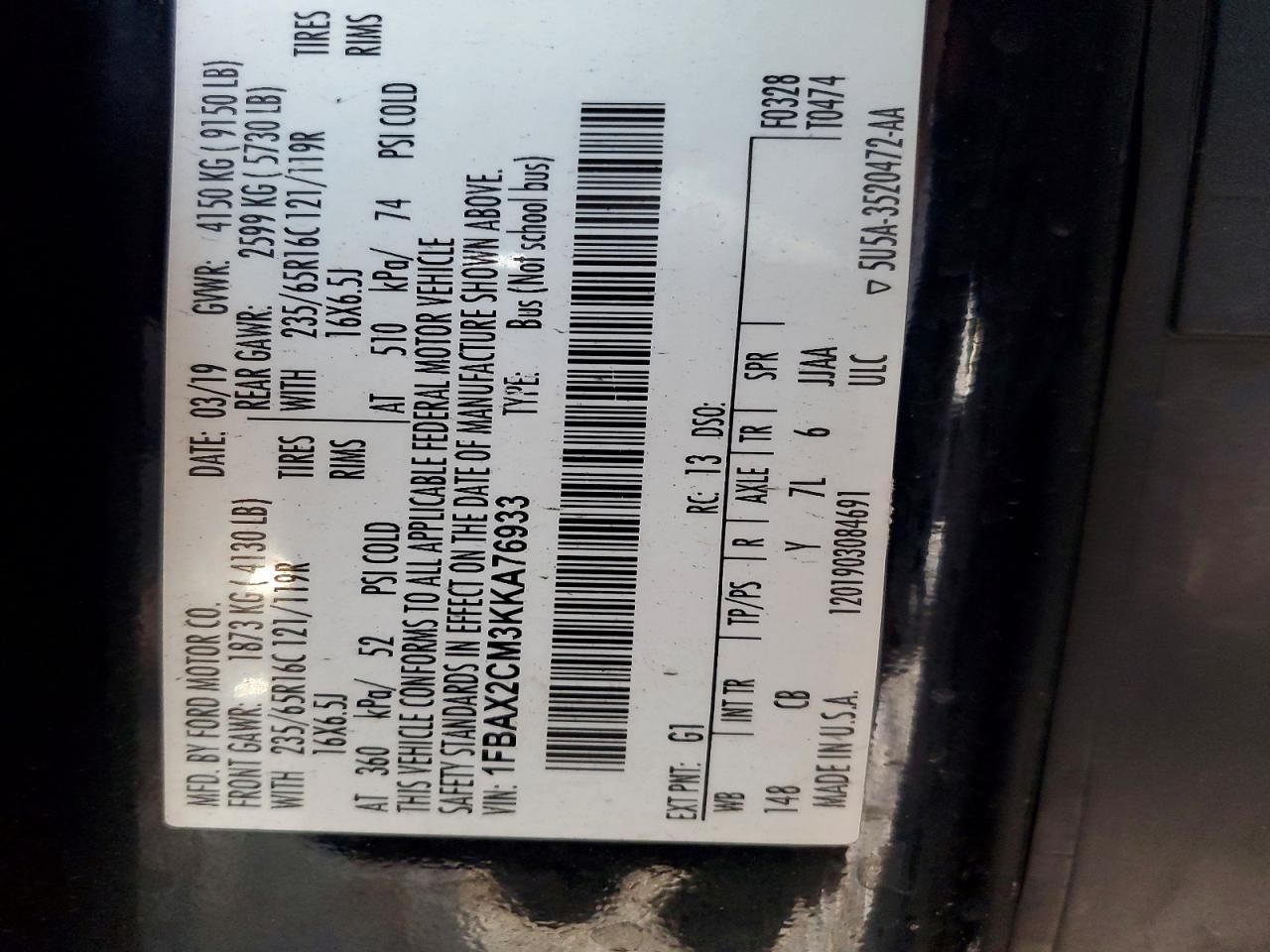 2019 Ford Transit T-350